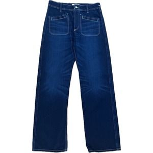 We the Free Jeans 27 Straight Leg Buttonfly Slant Pocket Dark Denim